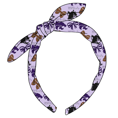 (PREORDER) KNOTTED BOW HEADBAND-College Football-Kansas State Wildcats