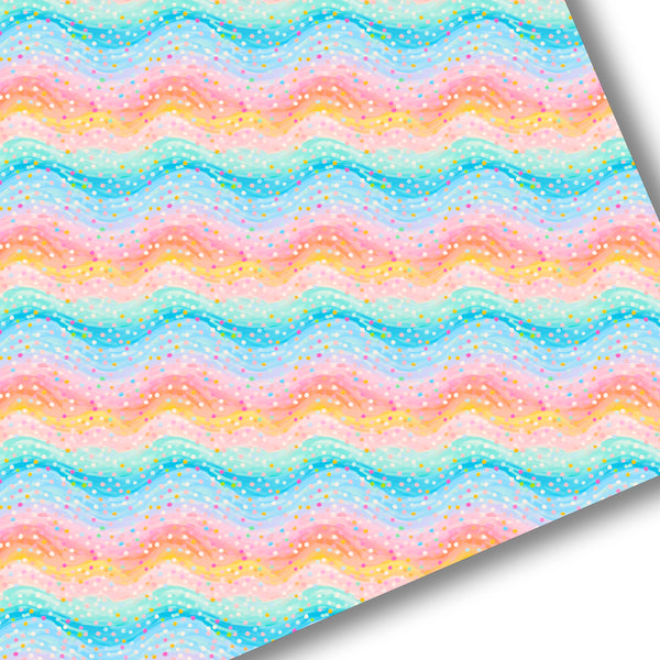 Pastel Rainbow Confetti Whip Premium Faux Leather