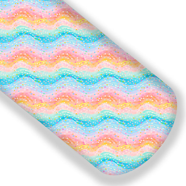 Pastel Rainbow Confetti Whip Premium Faux Leather