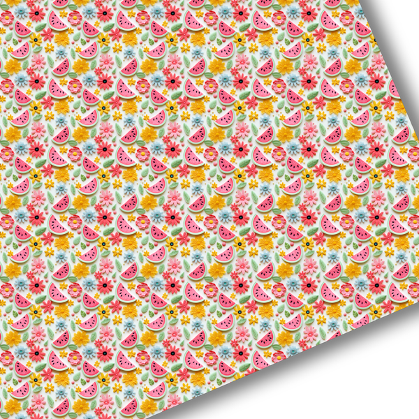 **READY TO SHIP!** Watermelon Floral Premium Faux Leather