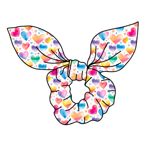 (PREORDER) SCRUNCHIE-Watercolor Hearts