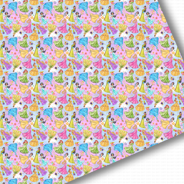 **READY TO SHIP!** Rainbow Watercolor Princess Floral Premium Faux Leather