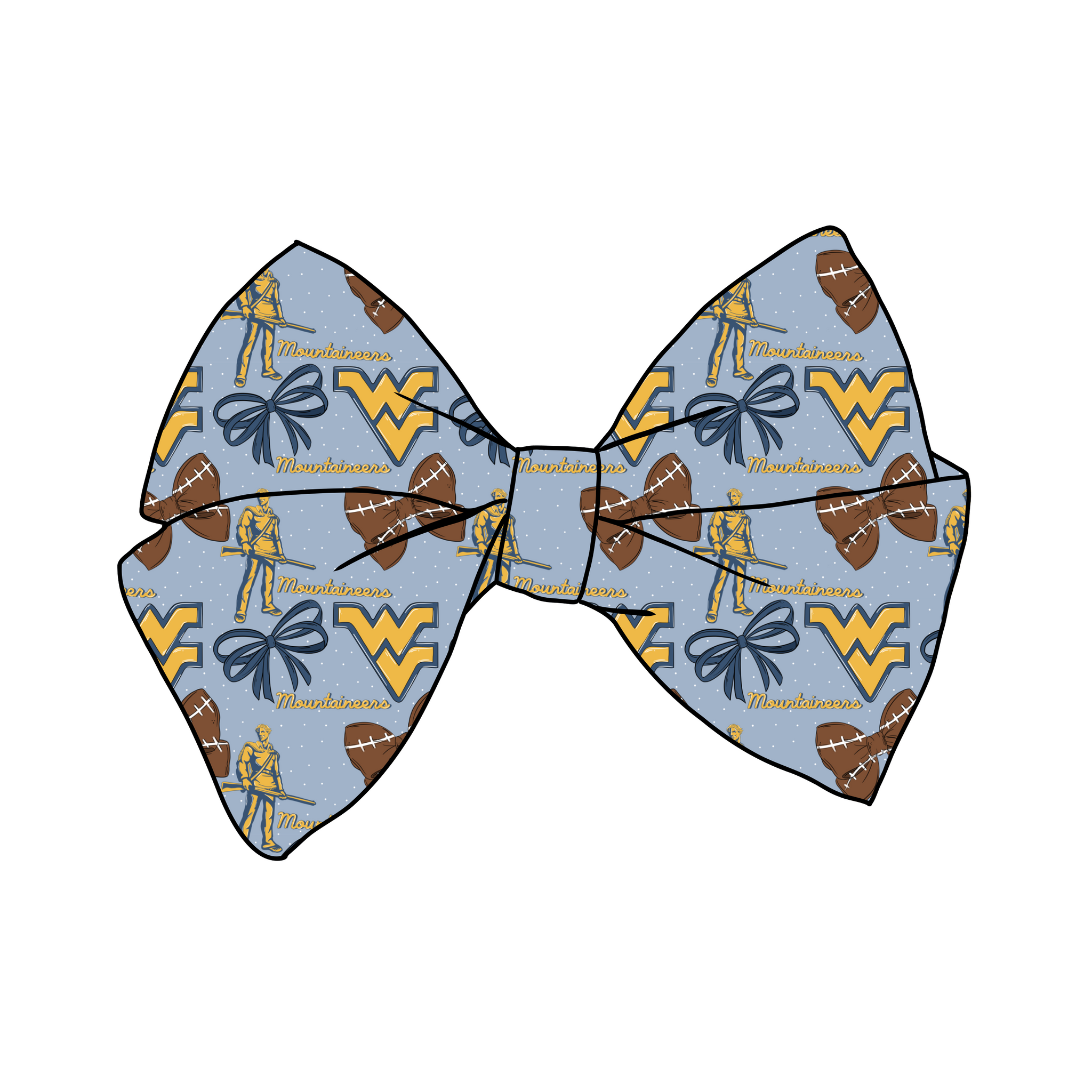 (PREORDER) PRE-TIED BOW-College Football-WV Mountaineers