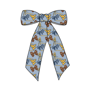 (PREORDER) PRE-TIED LONG TAILS BOW-College Football-WV Mountaineers