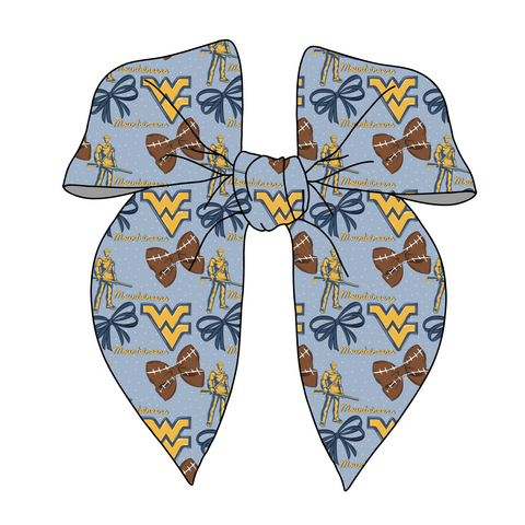(PREORDER) PRE-TIED SURGED EDGE BOW-College Football-WV Mountaineers