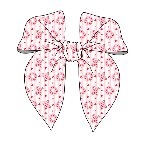 (PREORDER) PRE-TIED SURGED EDGE BOW-Pink XO
