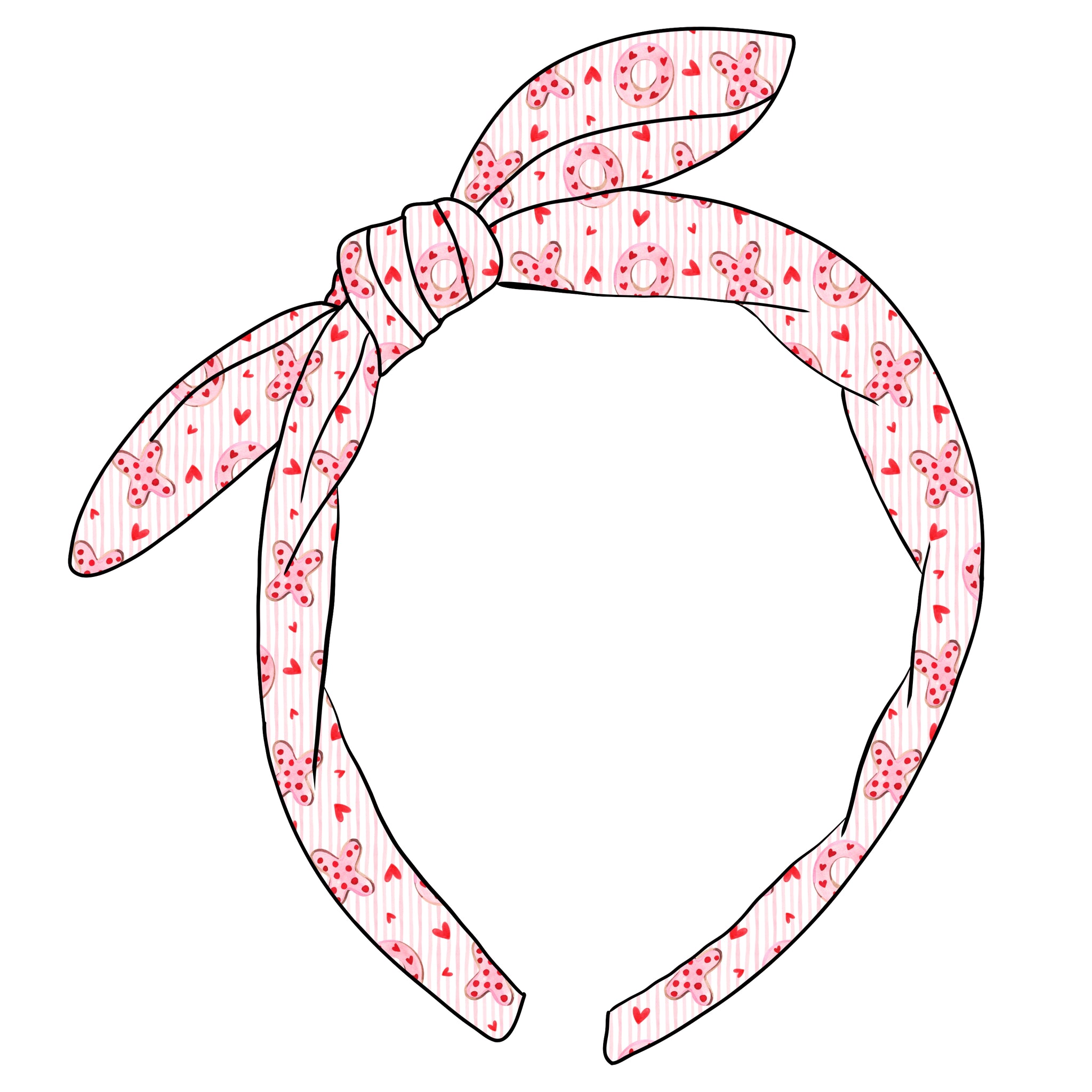 (PREORDER) KNOTTED BOW HEADBAND-Pink XO