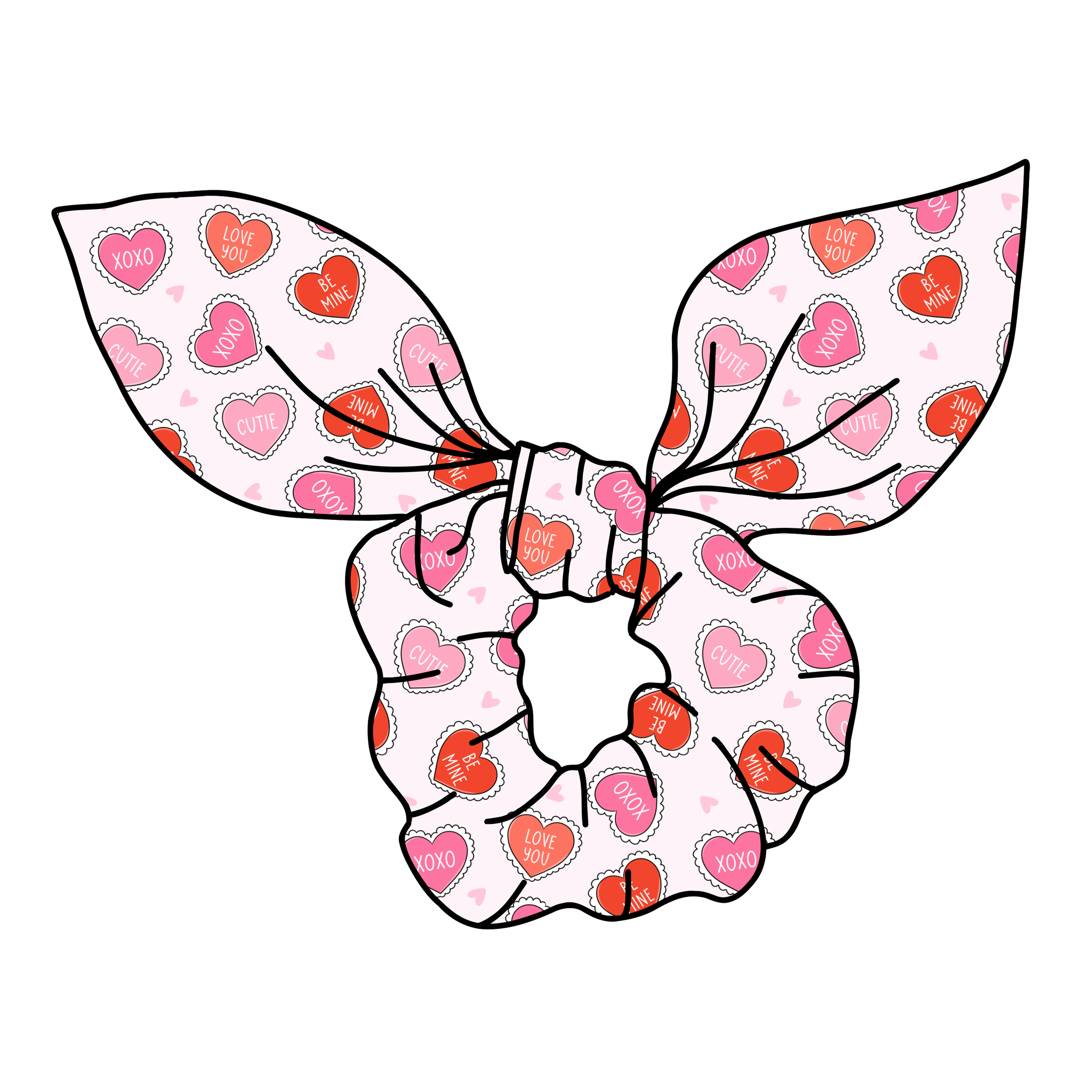 SCRUNCHIE-XOXO Hearts