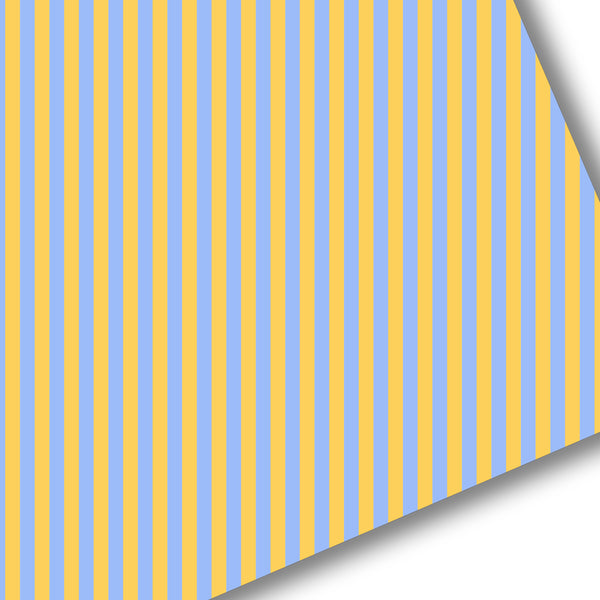 Blue/Yellow Bold Stripe Premium Faux Leather