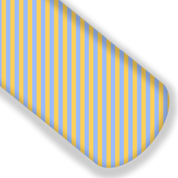 Blue/Yellow Bold Stripe Premium Faux Leather