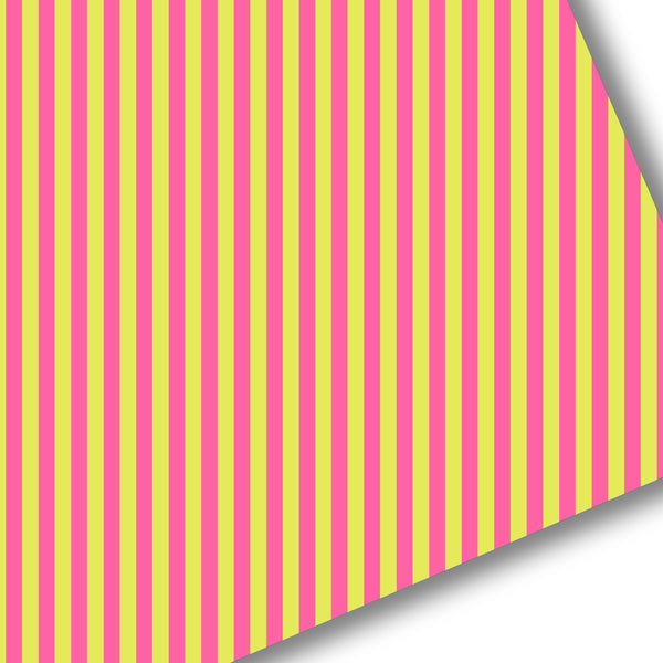 Pink/Yellow Bold Stripe Premium Faux Leather