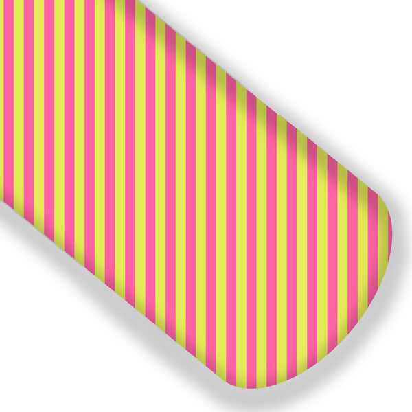 Pink/Yellow Bold Stripe Premium Faux Leather