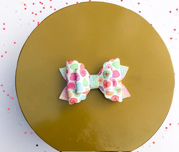 **READY TO SHIP!** Pastel Conversation Hearts Exclusive Premium Faux Leather