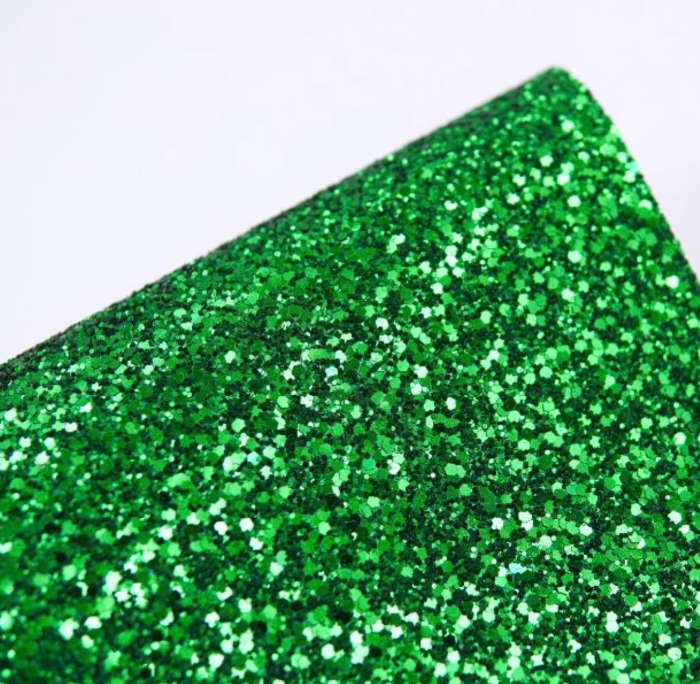 NEW! Solid Green Chunky Glitter w/ Felt Backing-READY TO SHIP