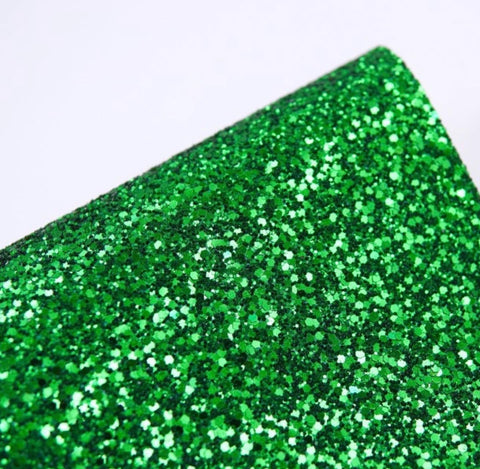 Solid Green Chunky Glitter w/ Felt Backing-READY TO SHIP