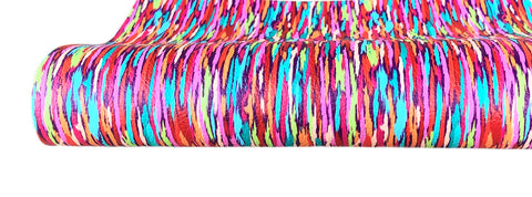 Rainbow Kaleidoscope Stripe Textured Faux Leather