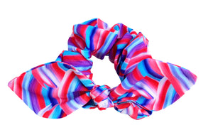 **$1 SALE** SCRUNCHIE-Americana Brush Stroke-Hand Tied Knotted Bow Scrunchie-Wholesale