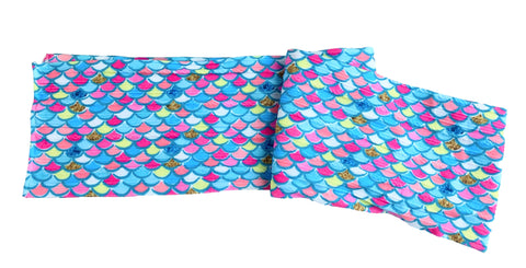 **SALE** Printed Cable Knit Nylon Strip-Tropical Mermaid Scales