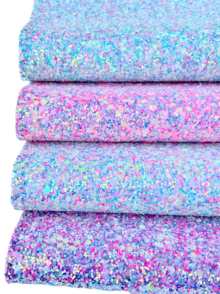 NEW! Candy Cake Chunky Glitter Fabric With Felt Backing