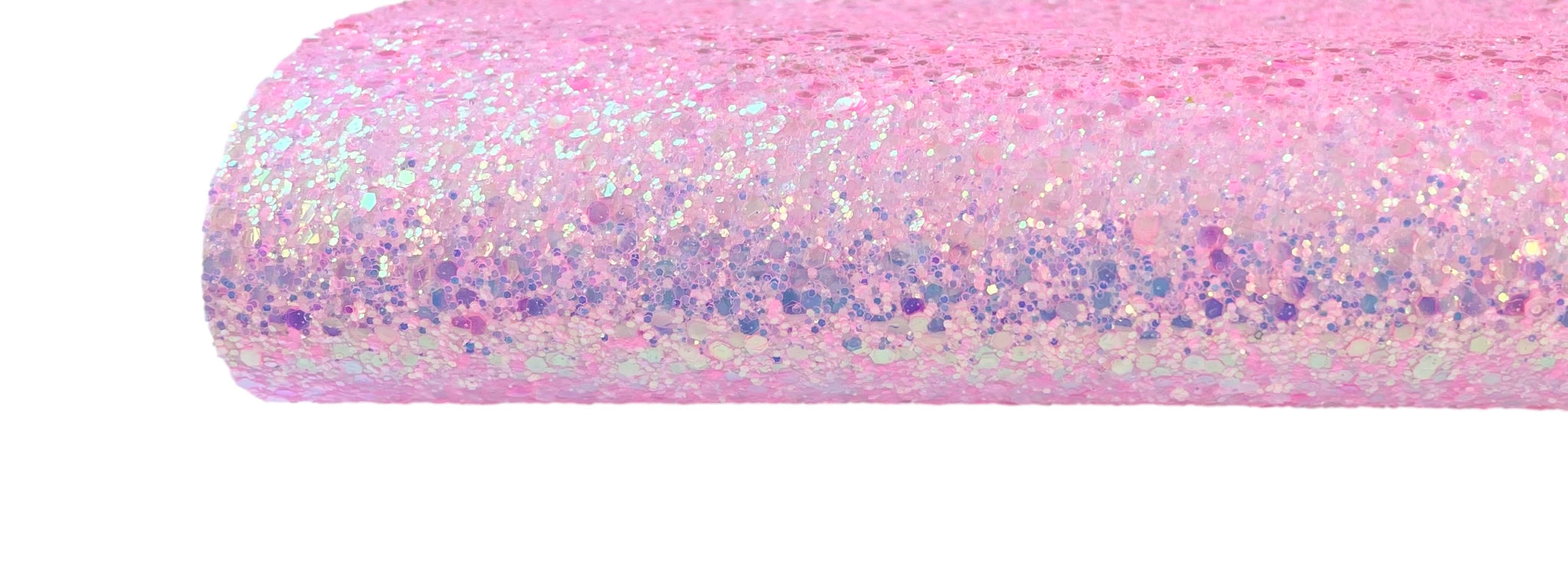 NEW! Iridescent Pink Opal Chunky Glitter Fabric With Felt Backing