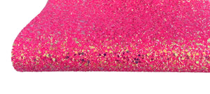 Electric Hot Pink Chunky Glitter Fabric