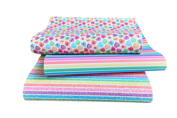 **READY TO SHIP!** Pastel Conversation Hearts Exclusive Premium Faux Leather