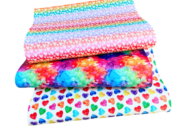 **READY TO SHIP!** Rainbow Heart Doodle Premium Faux Leather
