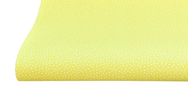 **READY TO SHIP** Light Spring Yellow and White Confetti Dots Premium Faux Leather
