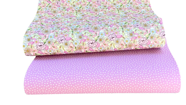 Spring Lavender and White Confetti Dots Custom Textured Faux Leather