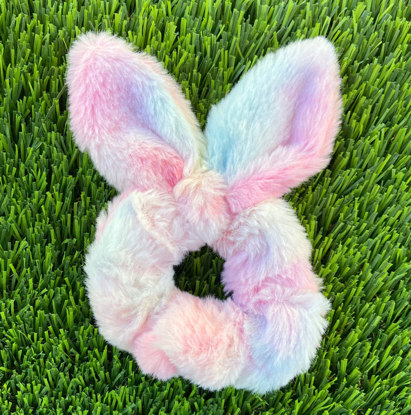 (PREORDER) RAINBOW Furry Bunny Scrunchie