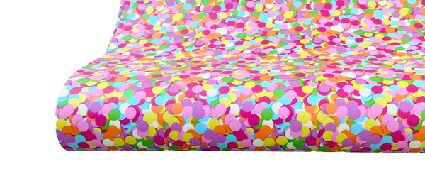 Rainbow Confetti Sprinkles Premium Faux Leather