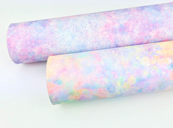 **READY TO SHIP!** Watercolor Rainbow Splash Premium Faux Leather