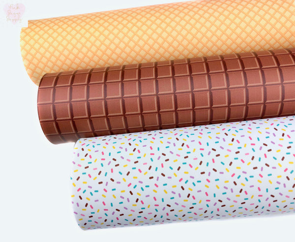 WHITE Sprinkles Premium Faux Leather