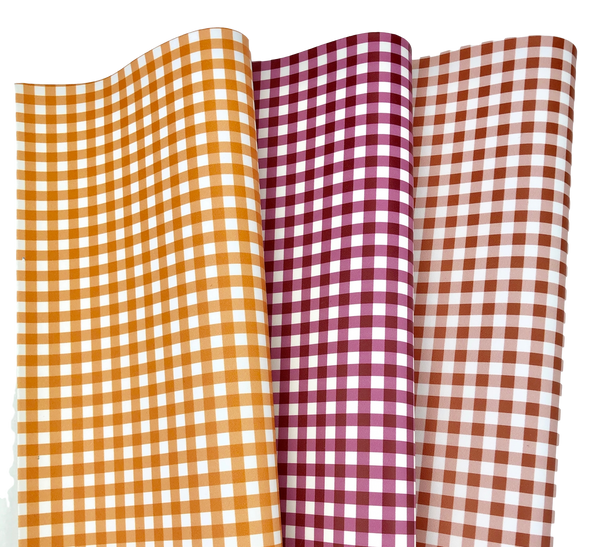 **READY TO SHIP!** Spice Gingham Premium Faux Leather