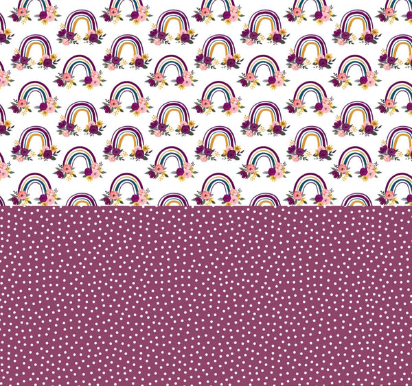 Fall Jewel-Tone Floral Rainbows EXCLUSIVE Premium Faux Leather