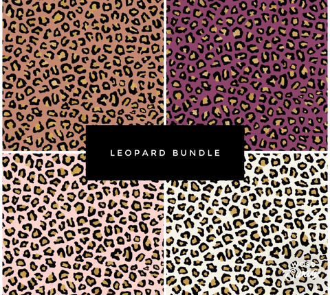 **READY TO SHIP!** 4 pc. BUNDLE- Fall Leopard Premium Faux Leather Leathers