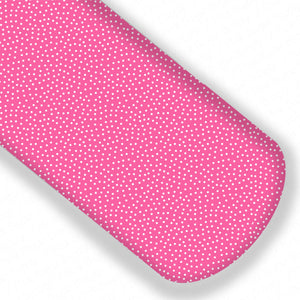 Hot Pink and White Confetti Dot Premium Faux Leather