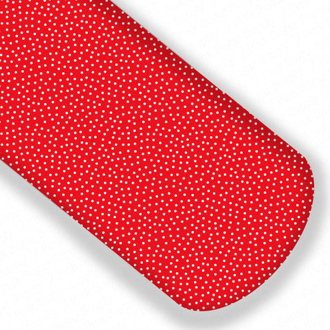 **READY TO SHIP!** Red and White Confetti Dot Exclusive Premium Faux Leather