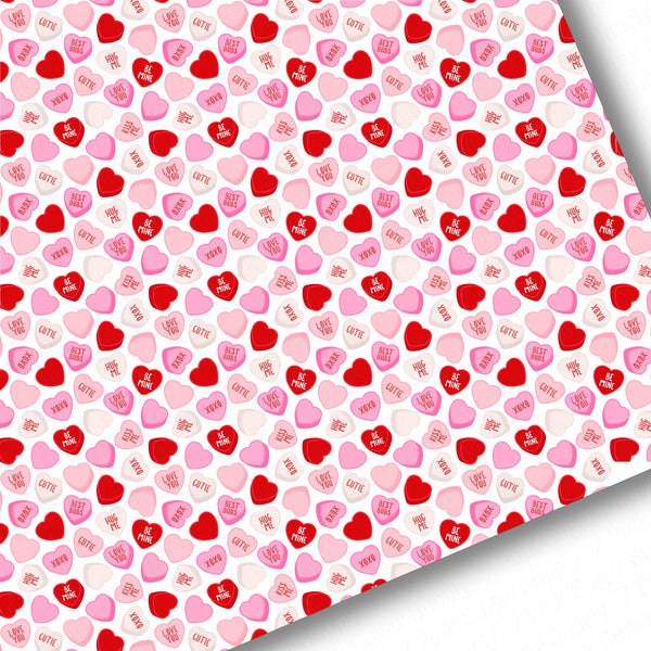 **READY TO SHIP!** Red and Pink Conversation Hearts Exclusive Premium Faux Leather