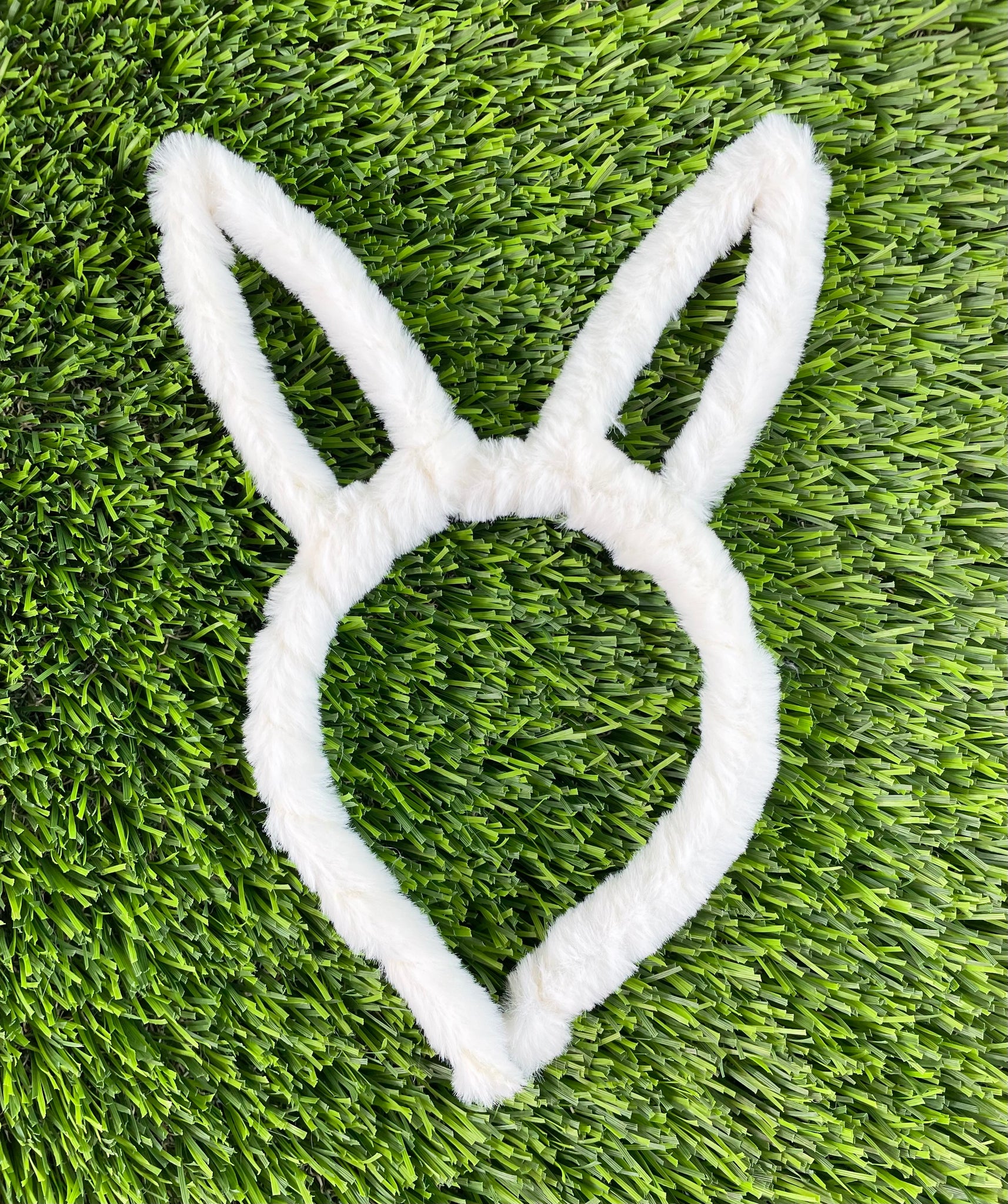 Creamy White Furry Bunny Ears Headband-Wholesale