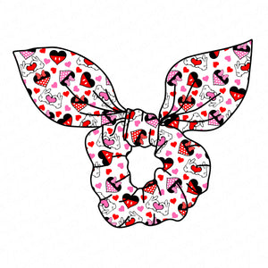 SCRUNCHIE-Mouse Love Fabric-Hand Tied Knotted Bow Scrunchie-Wholesale