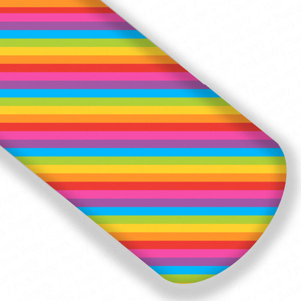 Rainbow Stripes Exclusive Textured Faux Leather-READY TO SHIP