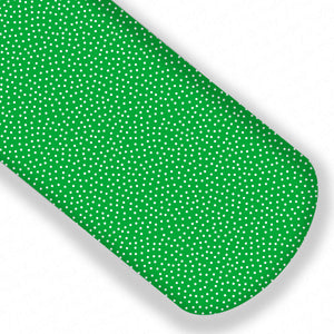 **READY TO SHIP!** Green and White Confetti Dots Premium Faux Leather
