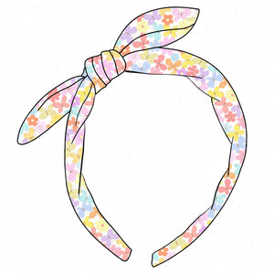 (PREORDER) KNOTTED BOW HEADBAND-Butterflies and Blooms