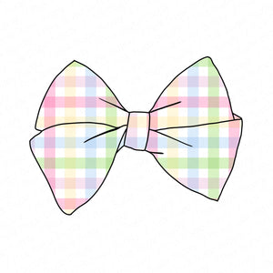 PRE-TIED BOW-Pastel Gingham