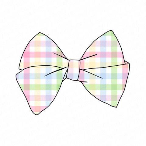 (PREORDER) PRE-TIED BOW-Pastel Gingham