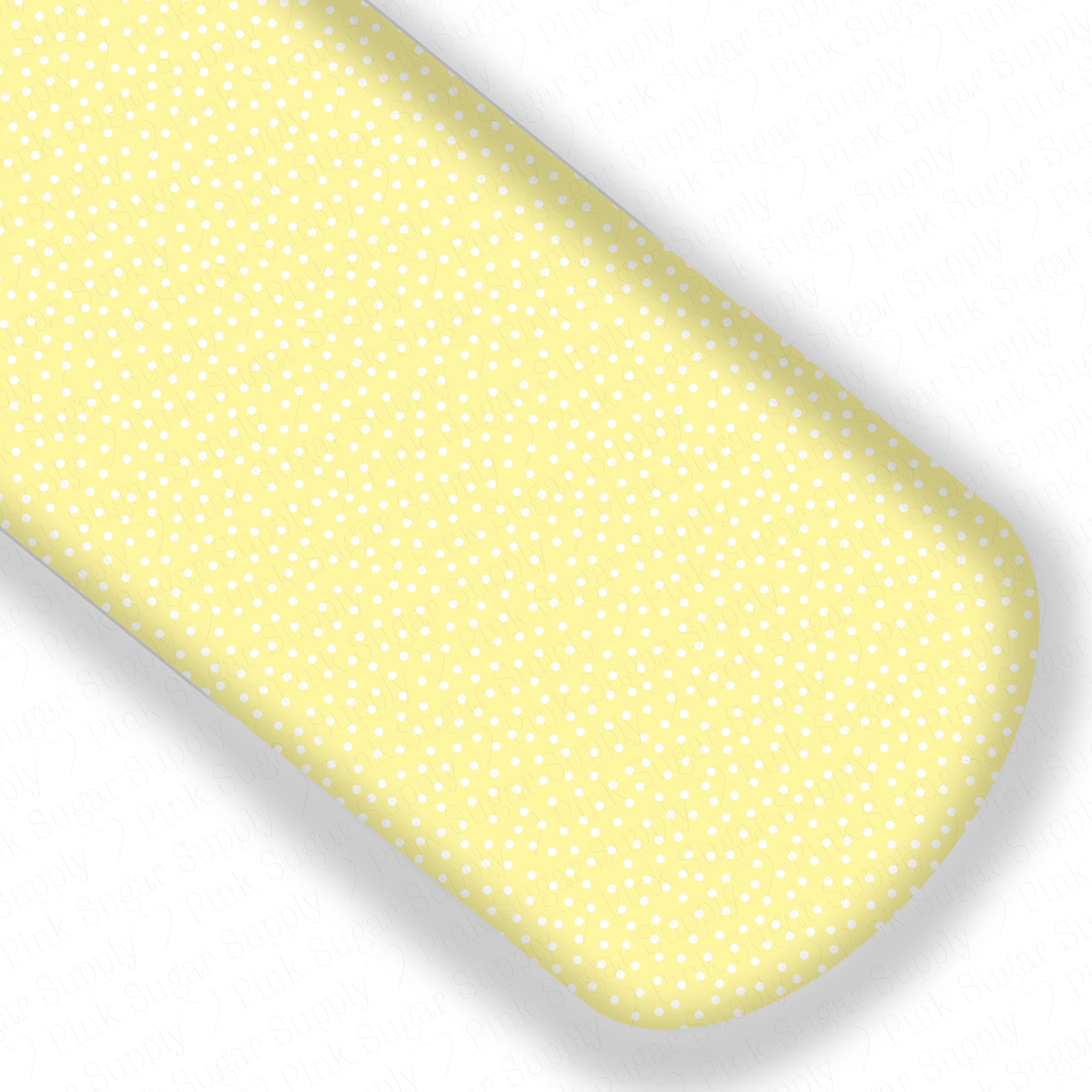 **READY TO SHIP** Light Spring Yellow and White Confetti Dots Premium Faux Leather