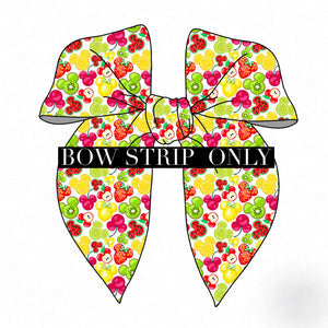 *BOW STRIP ONLY** LARGE SURGED EDGE- Tuttie Fruitie Mouse BOW STRIP ONLY**SURGED EDGE Bow-Wholesale Price