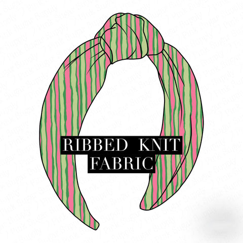 **$1 SALE** *RIBBED KNIT* Fabric TOP KNOT HEADBAND* Watermelon Stripes RIBBED KNIT Fabric-Wholesale Price