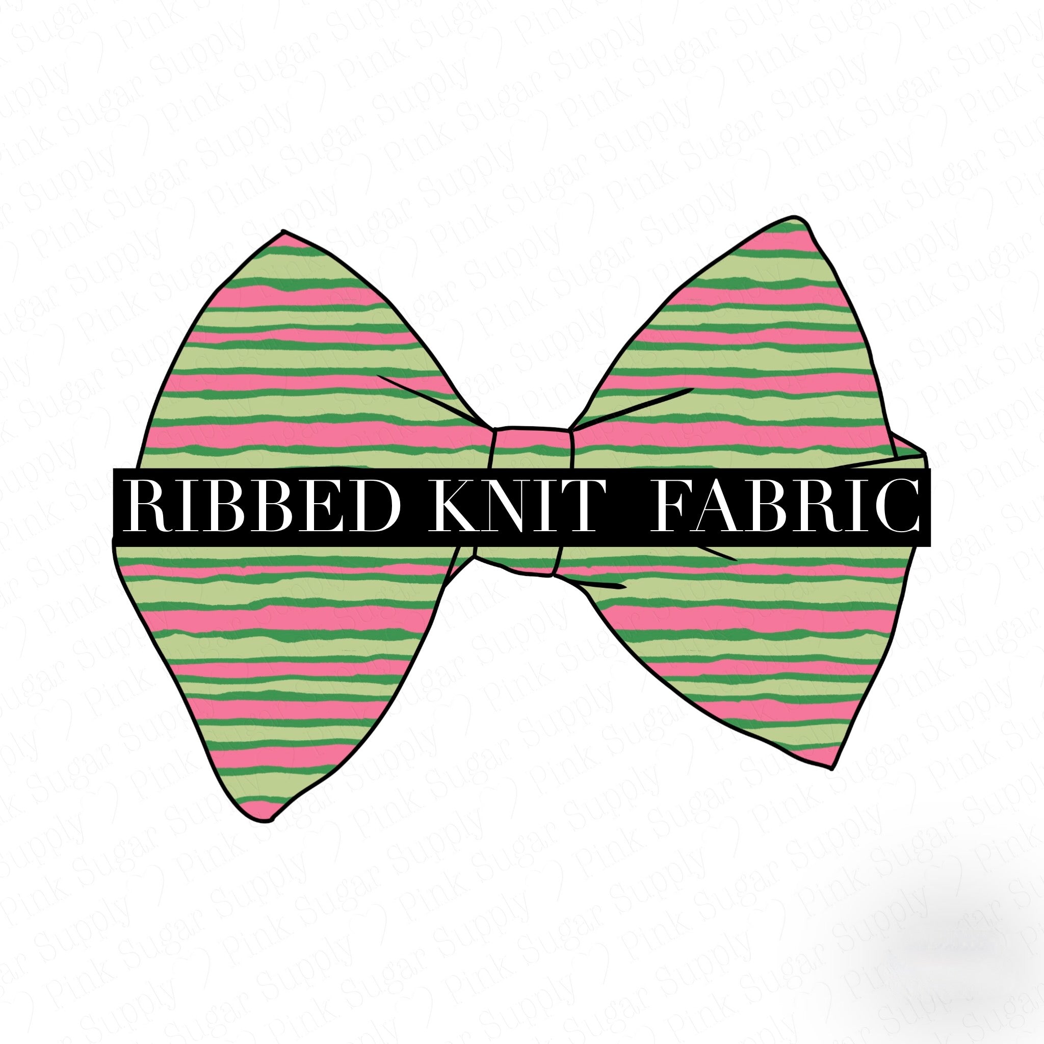 **$1 SALE** *RIBBED KNIT* Fabric PRE-TIED CLOSED EDGE BOW* Watermelon Stripes RIBBED KNIT Fabric-Wholesale Price